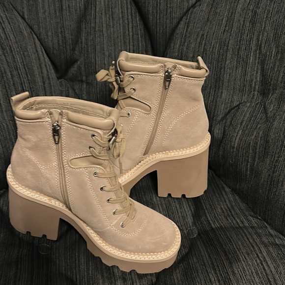 Dolce Vita Tan Platform Lace-Up Boots - Picture 3 of 7